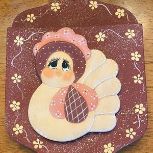 Vintage ceramic chicken mail/recipe holder